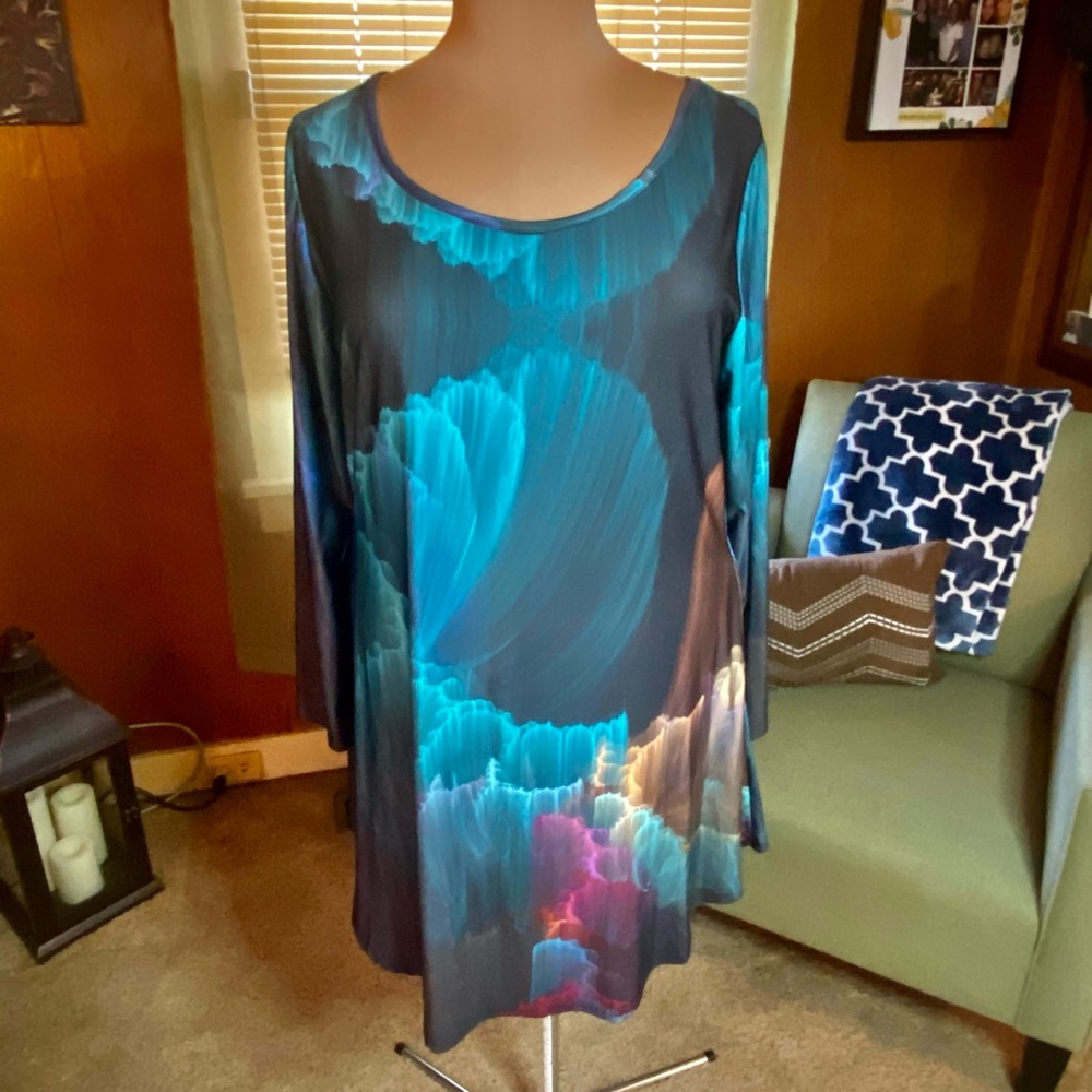 Simply Aster By Firmiana Abstract Design Tunic Dress (Size 1X) - NWT